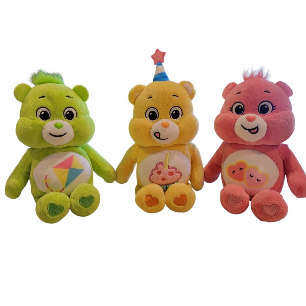 Lot of 3 Plush 10" CARE BEARS 2021 Birthday